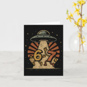 Funny Six Seven 67 Meme Internet Meme Ufo Gen Alph Kaart (Gele Bloem)