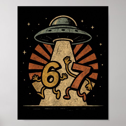 Funny Six Seven 67 Meme Internet Meme Ufo Gen Alph Poster (Voorkant)