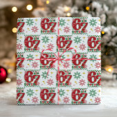 Funny Six Seven 67 Meme Retro Xmas Humor Christmas Cadeaupapier