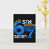 Funny Six Seven 67 Meme Sarcastic Hanukkah Chanuka Kaart (Gele Bloem)