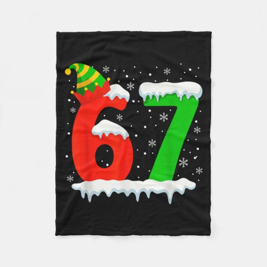 Funny Six Seven 67 Meme Saying 6 7 Elf Christmas T Fleece Deken (Voorkant)