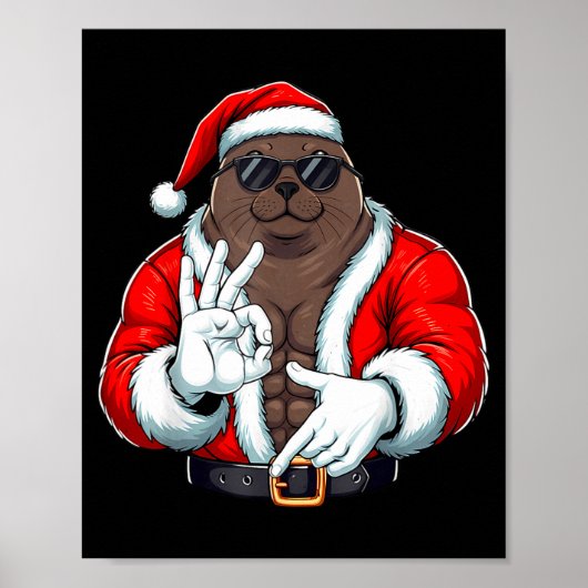 Funny Six Seven 67 Meme Seal Christmas Men Boys Te Poster (Voorkant)