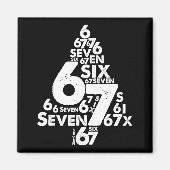 Funny Six Seven 6 7 Christmas Tree Meme Christmas Magneet (Voorkant)