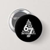 Funny Six Seven 6 7 Christmas Tree Meme Christmas  Ronde Button 5,7 Cm (Voorkant /achterkant)