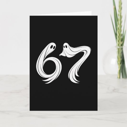 Funny Six Seven 6 7 Meme 67 Design Ghost Halloween Kaart (Voorkant)