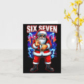 Funny Six Seven 6 7 Meme 67 Santa Christmas Men Bo Kaart (Gele Bloem)