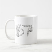 Funny Six Seven 6 7 Meme 67 Skeleton Hand Hallowee Koffiemok (Links)