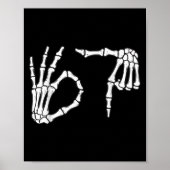 Funny Six Seven 6 7 Meme 67 Skeleton Hand Hallowee Poster (Voorkant)