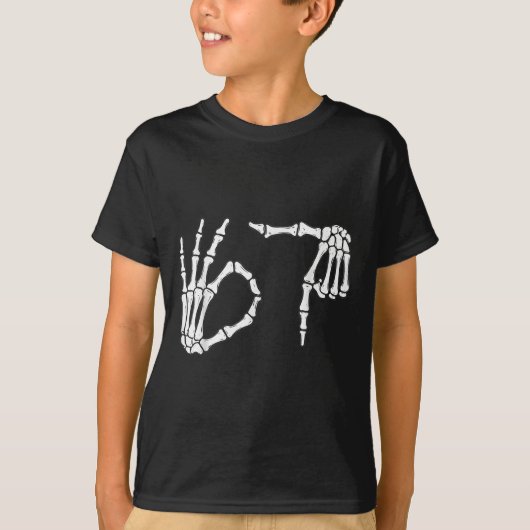 Funny Six Seven 6 7 Meme 67 Skeleton Hand Hallowee T-shirt (Voorkant)