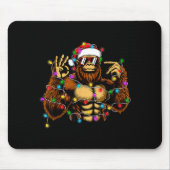 Funny Six Seven 6 7 Meme Bigfoot Christmas Lights Muismat (Voorkant)