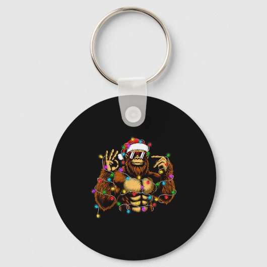 Funny Six Seven 6 7 Meme Bigfoot Christmas Lights  Sleutelhanger (Voorkant)