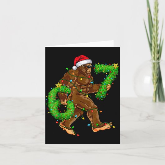 Funny Six Seven 6 7 Meme Bigfoot Christmas Shirts  Kaart (Voorkant)