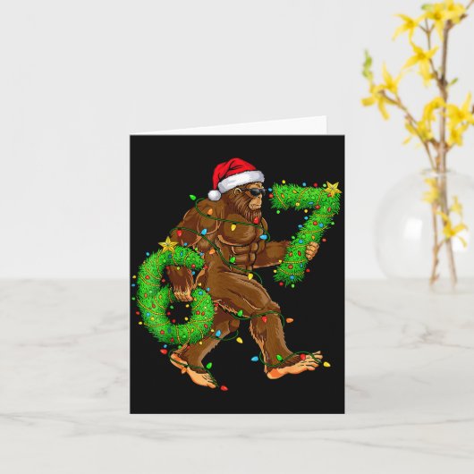 Funny Six Seven 6 7 Meme Bigfoot Christmas Shirts  Kaart (Gele Bloem)