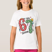 Funny Six Seven 6 7 Meme Christmas Lights Kids T-shirt (Voorkant)
