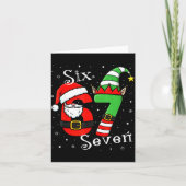 Funny Six Seven 6 7 Meme Christmas Santa Elf Numbe Kaart (Voorkant)