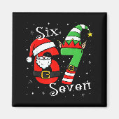 Funny Six Seven 6 7 Meme Christmas Santa Elf Numbe Magneet (Voorkant)