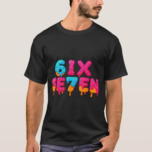 Funny Six Seven 6 7 Meme Design T-shirt (Voorkant)