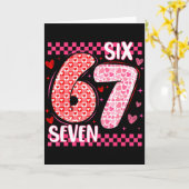 Funny Six Seven 6 7 Meme For Men Women Kids Valent Kaart (Gele Bloem)