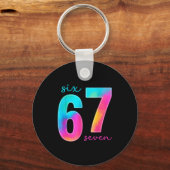 Funny Six Seven 6 7 Meme Gen Alpha Slang 67 Kids  Sleutelhanger (Voorkant)