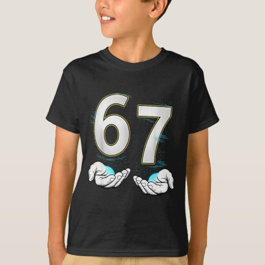Funny Six Seven 6 7 Meme Gen Alpha Slang 6 7 Hands T-shirt (Voorkant)