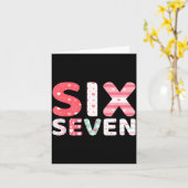 Funny Six Seven 6 7 Meme Gen Alpha Slang 6 7 Valen Kaart (Gele Bloem)