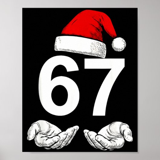 Funny Six Seven 6 7 Meme Gen Alpha Slang Christmas Poster (Voorkant)