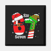 Funny Six Seven 6 7 Meme Gen Alpha Slang Santa Elf Magneet (Voorkant)