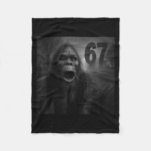Funny Six Seven 6 7 Meme Gen Z Alpha Slang Bigfoot Fleece Deken (Voorkant)