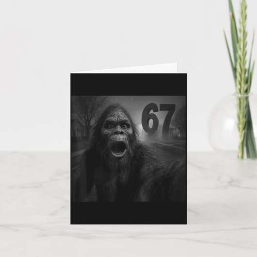 Funny Six Seven 6 7 Meme Gen Z Alpha Slang Bigfoot Kaart (Voorkant)