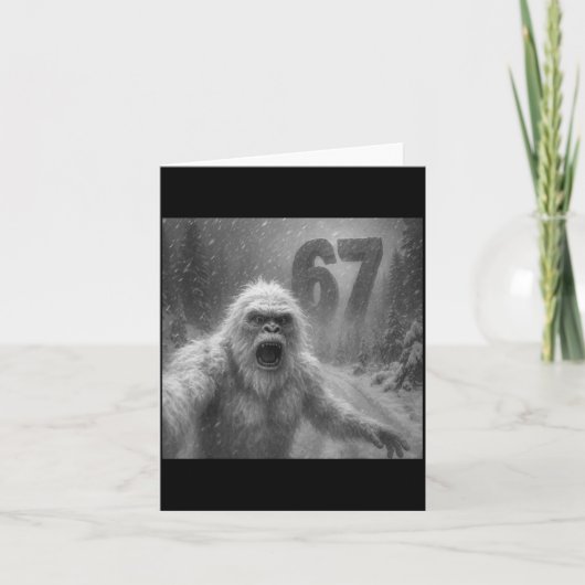 Funny Six Seven 6 7 Meme Gen Z Alpha Slang Yeti Se Kaart (Voorkant)