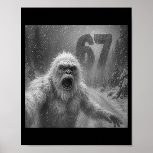 Funny Six Seven 6 7 Meme Gen Z Alpha Slang Yeti Se Poster (Voorkant)