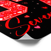 Funny Six Seven 6 7 Meme Hearts Cud Valentine's Da Poster (Hoek)