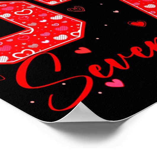 Funny Six Seven 6 7 Meme Hearts Cud Valentine's Da Poster (Hoek)