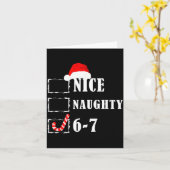 Funny Six Seven 6-7 Meme Nice Naughty 67 Christmas Kaart (Gele Bloem)