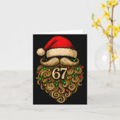 Funny Six Seven 6 7 Meme Santa Beard Christmas Men Kaart (Gele Bloem)