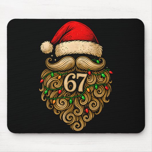 Funny Six Seven 6 7 Meme Santa Beard Christmas Men Muismat (Voorkant)