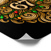 Funny Six Seven 6 7 Meme Santa Beard Christmas Men Poster (Hoek)