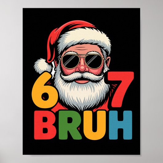 Funny Six Seven 6 7 Meme Santa Christmas Men Boys  Poster (Voorkant)