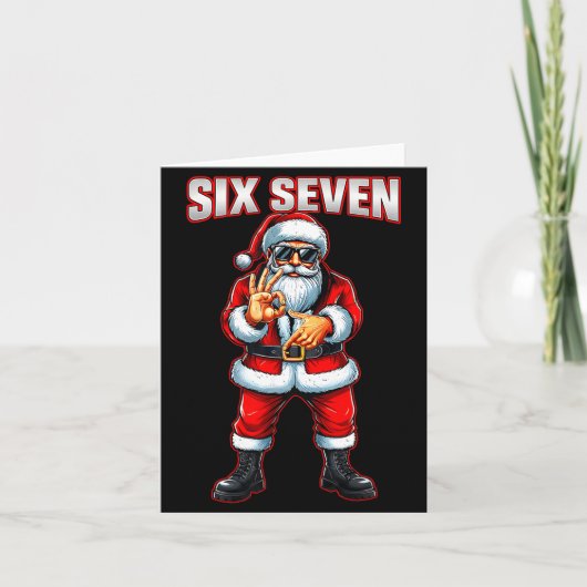 Funny Six Seven 6 7 Meme Santa Christmas Shirt Men Kaart (Voorkant)
