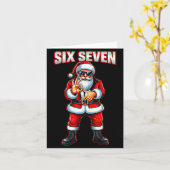 Funny Six Seven 6 7 Meme Santa Christmas Shirt Men Kaart (Gele Bloem)