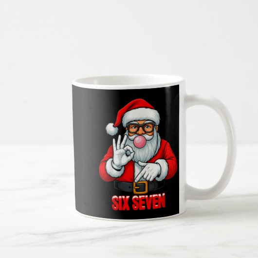 Funny Six Seven 6 7 Meme Santa Christmas Shirt Men Koffiemok (Rechts)