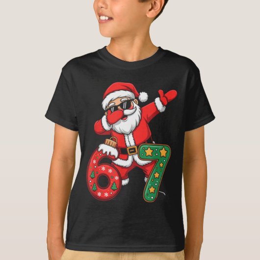 Funny Six Seven 6 7 Meme Santa Dab Christmas Dabbi T-shirt (Voorkant)
