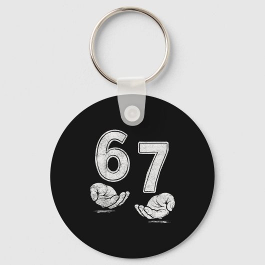 Funny Six Seven 6 7 Meme Shirt 6 7 Hands Sleutelhanger (Voorkant)