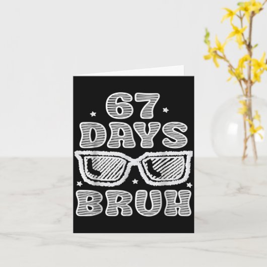 Funny Six Seven 6 7 Meme Teacher 67 Days Bruh Sung Kaart (Gele Bloem)