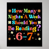 Funny Six Seven 6 7 Meme Teacher Design Reading 6- Poster (Voorkant)