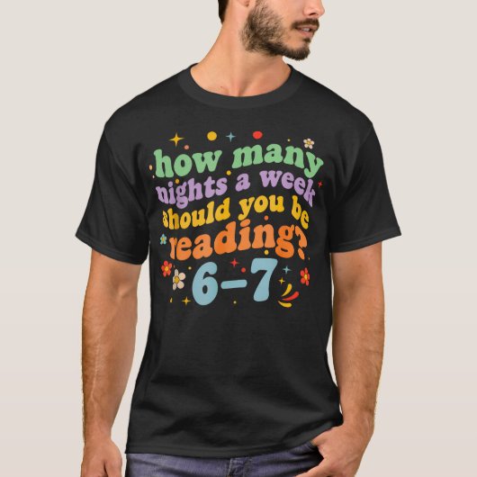 Funny Six Seven 6 7 Meme Teacher Design Reading 6- T-shirt (Voorkant)