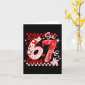 Funny Six Seven 6 7 Meme Valentine Girl Kaart (Gele Bloem)