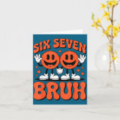 Funny Six Seven 6 7 Meme Valentine Hearts Valentin Kaart (Gele Bloem)