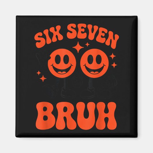 Funny Six Seven 6 7 Meme Valentine Hearts Valentin Magneet (Voorkant)