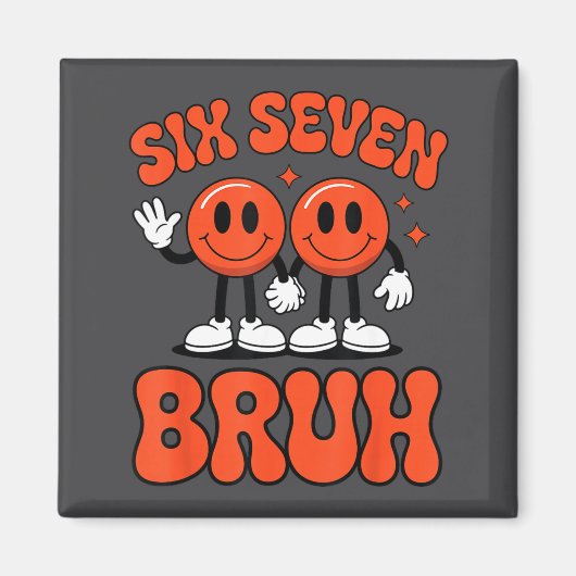 Funny Six Seven 6 7 Meme Valentine Hearts Valentin Magneet (Voorkant)